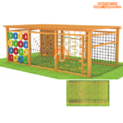 Bộ vận động leo núi liên hoàn gỗ ngoài trời PW-2118