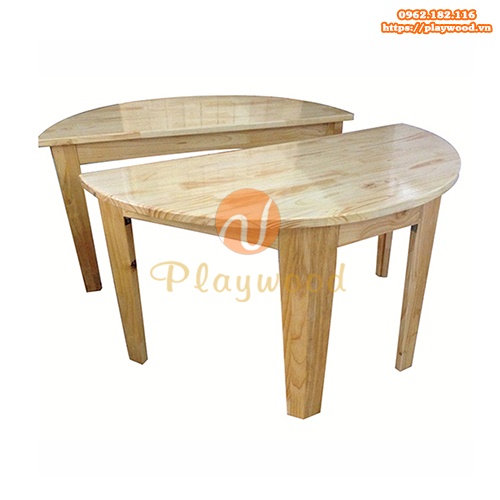Mẫu bàn gỗ cho bé mầm non hình bán nguyệt PW-3304