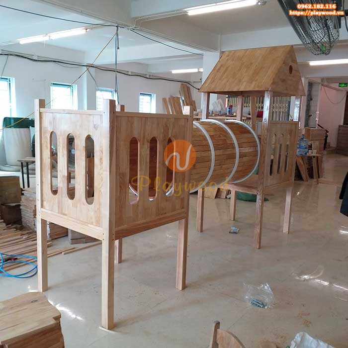 Sản xuất nhà khối cầu trượt liên hoàn bằng gỗ tại Bắc Giang-4