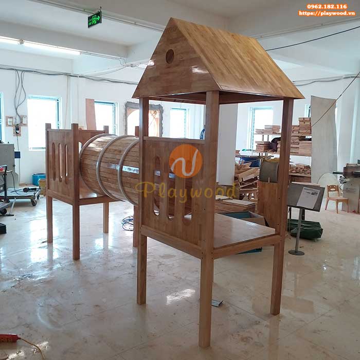 Sản xuất nhà khối cầu trượt liên hoàn bằng gỗ tại Bắc Giang-5
